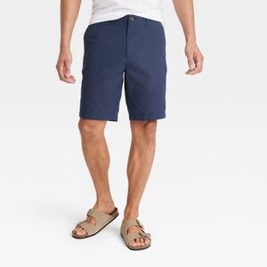 Goodfellow & Co. Men's Every Wear Slim Fit Flat Front Chino Shorts blue size 40